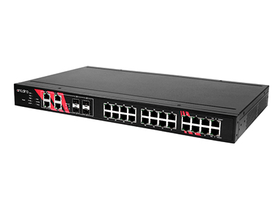 foto noticia Switch Gigabit Ethernet industrial 802.3at PoE+ gestionable, de 28 puertos y rackeable.